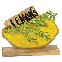 Thumbnail for Distressed Painted Wood Lemon on Base
