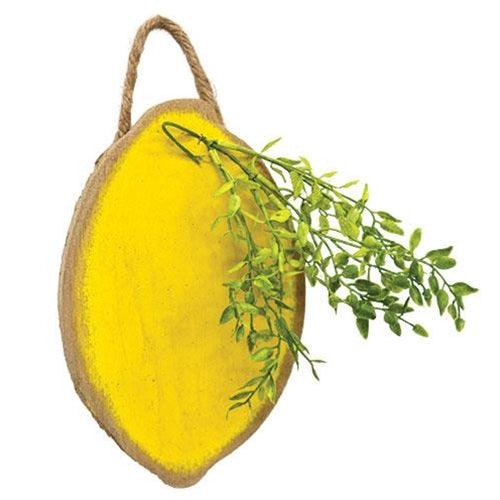 Hanging Distressed Wood Lemon - The Fox Decor