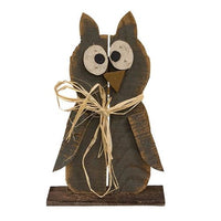 Thumbnail for Rustic Wooden Owl on Base