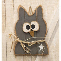 Thumbnail for Rustic Wooden Hanging Owl w/Star