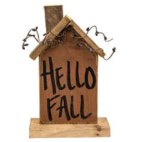 Thumbnail for Hello Fall Rustic Wood House on Base, Orange