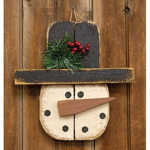 Rustic Hanging Pallet Snowman Head