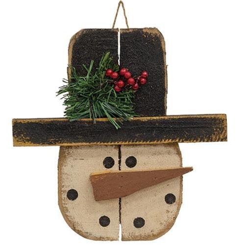 Rustic Hanging Pallet Snowman Head - The Fox Decor