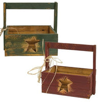 Thumbnail for Distressed Wood Christmas Colors Star Cutout Tote, 2 Asstd. Sold Individually