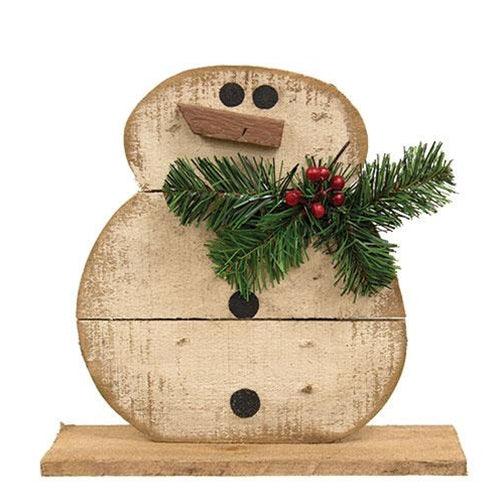 Horizontal Pallet Snowgirl on Base - The Fox Decor