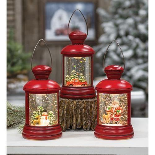 Musical Spinning Holiday Scene Water Globe, Set of 3 - The Fox Decor
