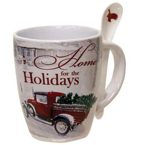 Christmas Latte Mugs w/Spoons Gift Set - The Fox Decor