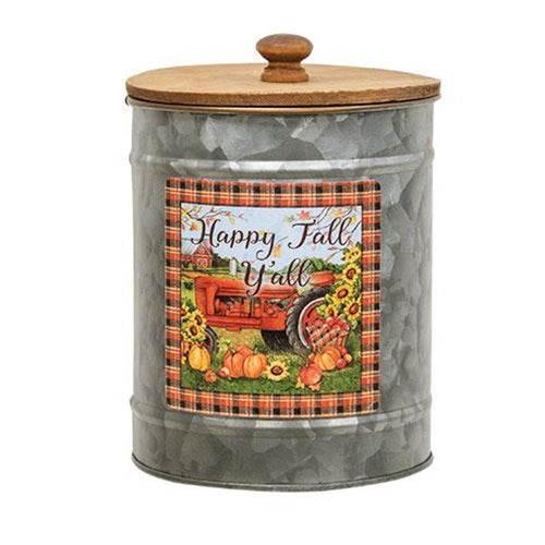 Galvanized Harvest Canister w/Lid, 4 Asstd. Sold Individually