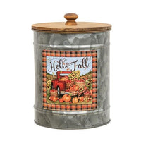 Thumbnail for Galvanized Harvest Canister w/Lid, 4 Asstd. Sold Individually