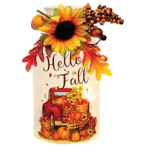 Lighted Frosted Fall Glass Bottle, 2 Asstd. Sold Individually - The Fox Decor