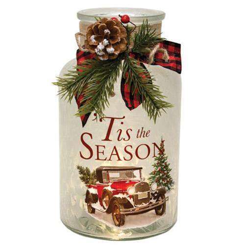 2/set Lighted Frosted Glass Holiday Vehicle Bottle - The Fox Decor