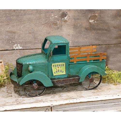 Parker Farms Distressed Blue Metal Truck - The Fox Decor