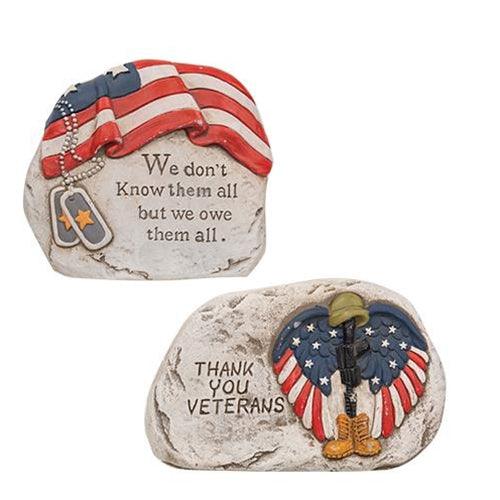 Patriotic Cement Garden Stone Set of 2