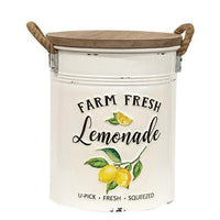 Thumbnail for 2/Set, Distressed Embossed Farm Fresh Lemonade Canisters - The Fox Decor