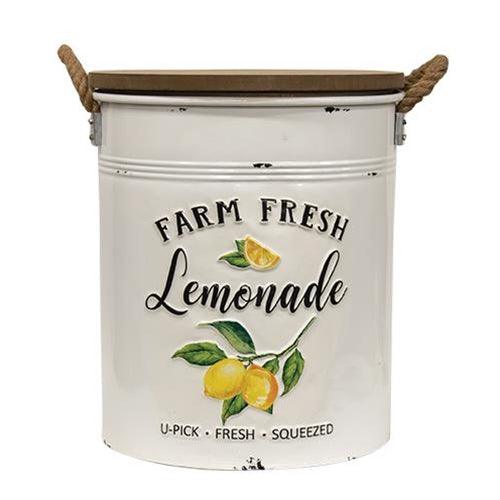 2/Set, Distressed Embossed Farm Fresh Lemonade Canisters - The Fox Decor
