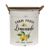 Thumbnail for 2/Set, Distressed Embossed Farm Fresh Lemonade Canisters