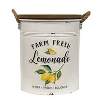 Thumbnail for 2/Set, Distressed Embossed Farm Fresh Lemonade Canisters - The Fox Decor