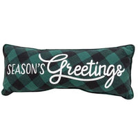 Thumbnail for 3/set Buffalo Check Season's Greeting Sentiment Pillow