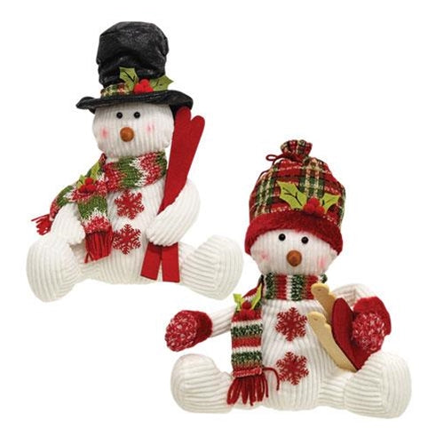 2/Set, Stuffed Snowman w/Hat & Scarf