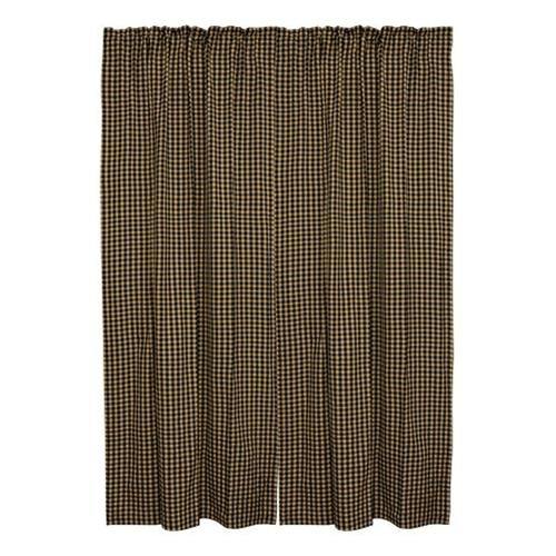 Black Check Panels Curtain Set of 2 84