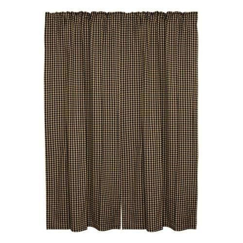 Black Check Panels Curtain Set of 2 84"x 40" - The Fox Decor
