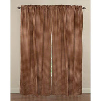 Thumbnail for Burgundy Check Panels Curtain Set of 2 84