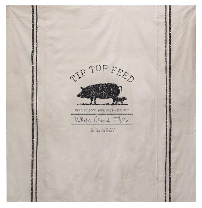 Tip Top Feed Farmhouse Shower Curtain, 72