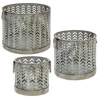 Thumbnail for 3/Set, Chevron Metal Baskets - The Fox Decor