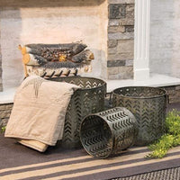 Thumbnail for 3/Set, Chevron Metal Baskets - The Fox Decor