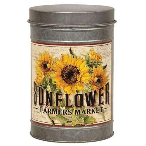 Set of 3 Metal Sunflower Canister - The Fox Decor