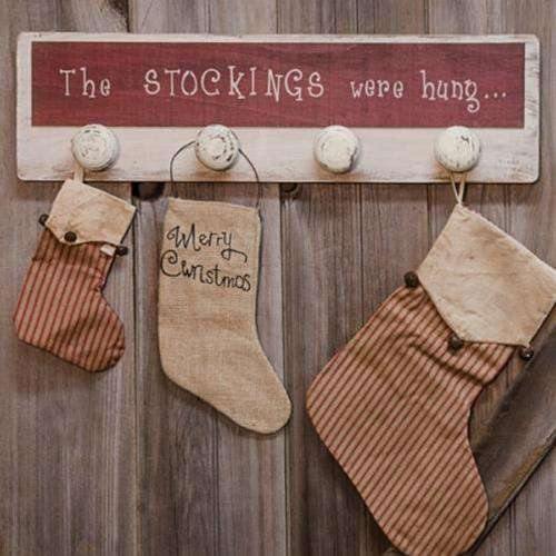 The Stockings Were Hung Sign - Stocking Hanger - The Fox Decor