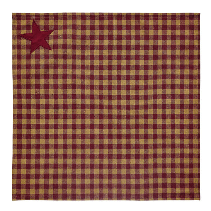6/Set, Burgundy Star Napkins, 20"