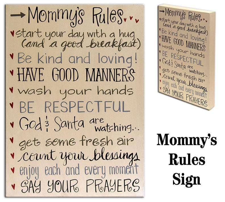 Mommy's Rules Box Sign - The Fox Decor