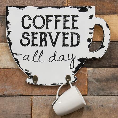 Coffee Served Cup Holder Sign - The Fox Decor