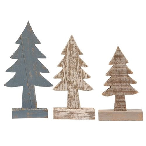 3/Set, Rustic Wood Country Trees