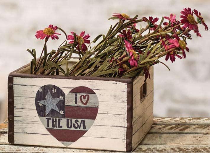 I Love the USA Ceramic Crate - The Fox Decor