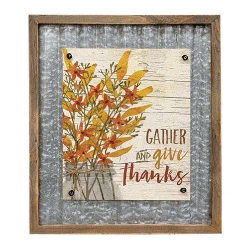 Gather and Give Thanks Hanging Sign