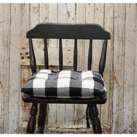 Black & White Buffalo Check Chair Pad - The Fox Decor