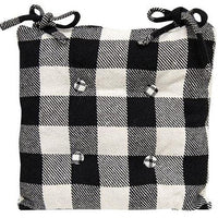 Black & White Buffalo Check Chair Pad - The Fox Decor