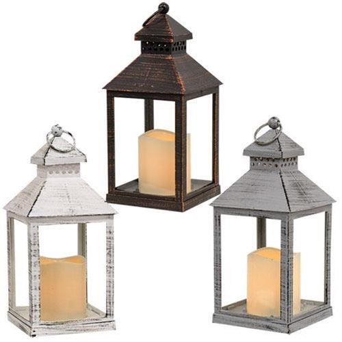 Brushed Metal Look Lantern, 3 Asstd. Sold Individually - The Fox Decor