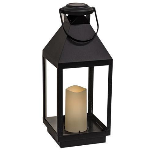 Glass & Metal LED Solar Lantern - The Fox Decor