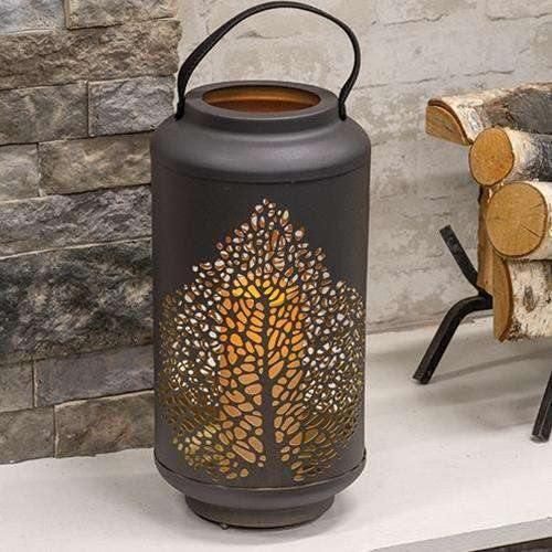 Rustic Leaf Motif Lantern