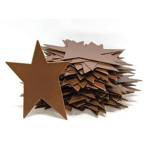 100/Pgs, Rust & Black Finish Tin Folk Stars, 2-1/2" - The Fox Decor