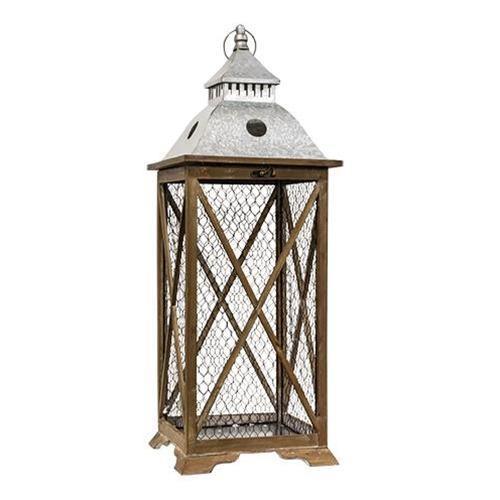 3/Set, Wood & Chicken Wire Lanterns - The Fox Decor