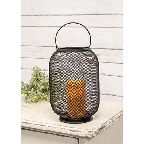 Black Wire Mesh Lantern - The Fox Decor