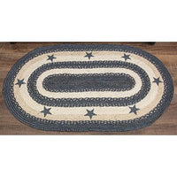 Thumbnail for Primitive Pewter Star Braided Rug, 3'x5'