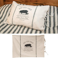 Thumbnail for Tip Top Feed Farmhouse Stripe Queen Pillow Sham - The Fox Decor