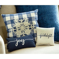 Thumbnail for Blue Check Snowfall Pillow