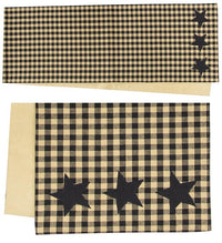 Thumbnail for Black & Tan Check Star Applique Long Runner - The Fox Decor