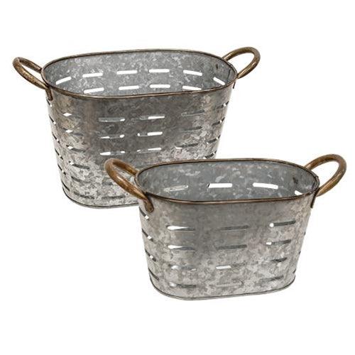 2/set Oval Olive Buckets - The Fox Decor